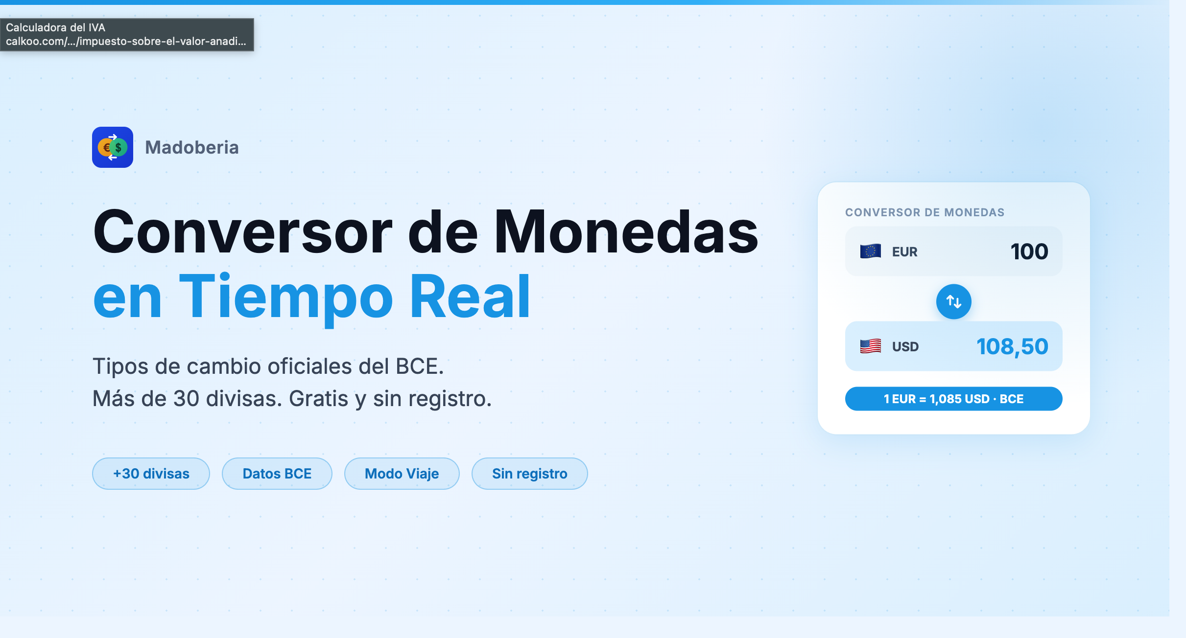 Conversor de monedas online gratis — tipos de cambio oficiales del BCE