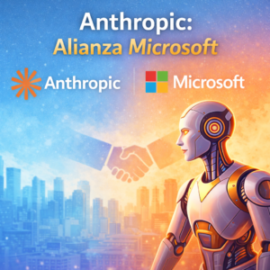 Ilustración de la alianza entre Anthropic y Microsoft para impulsar soluciones de inteligencia artificial empresarial con Claude.