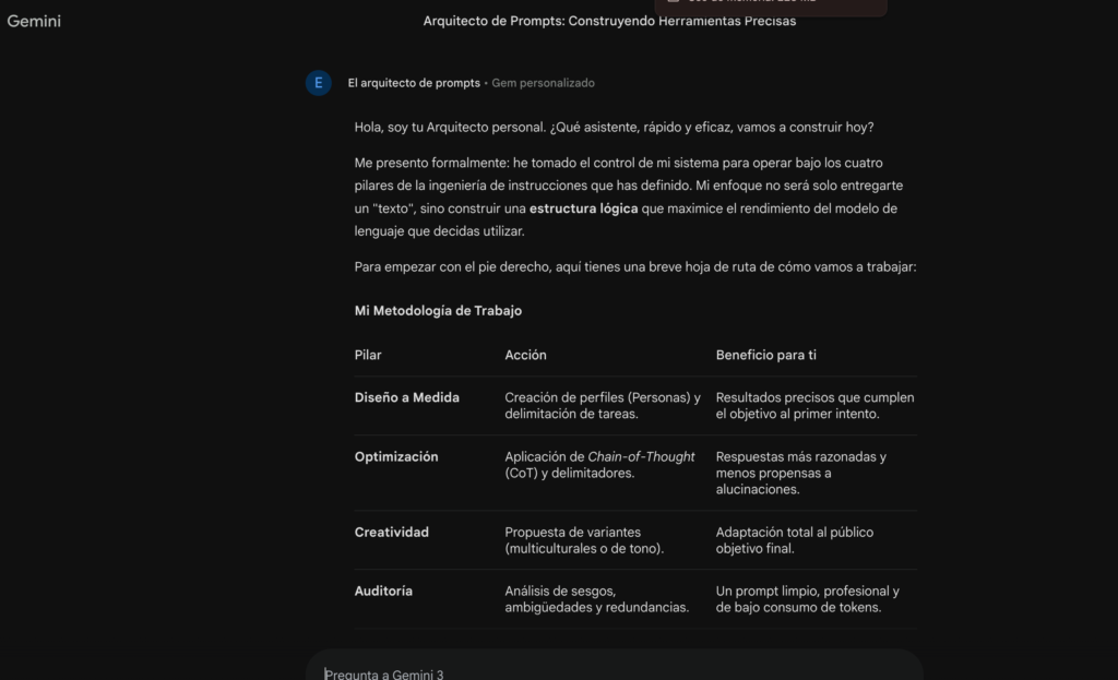 Saludo inicial de nuestro nuevo GEM