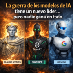 Comparativa de modelos de IA líderes como ChatGPT, Gemini y Claude Mythos en la guerra por el dominio de la inteligencia artificial