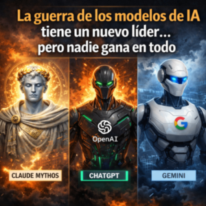 Comparativa de modelos de IA líderes como ChatGPT, Gemini y Claude Mythos en la guerra por el dominio de la inteligencia artificial