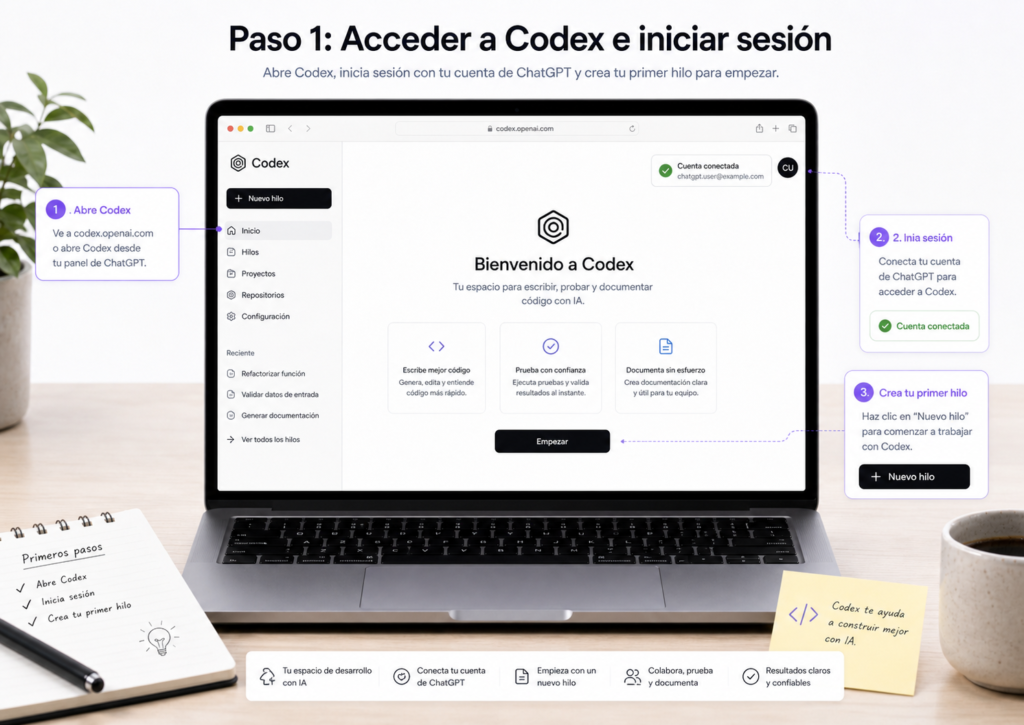 Imagen de acceso a Codex e inicio de sesión